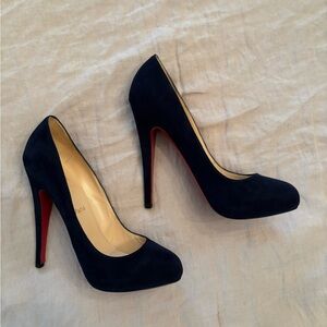 Christian Louboutin Navy Suede Heels